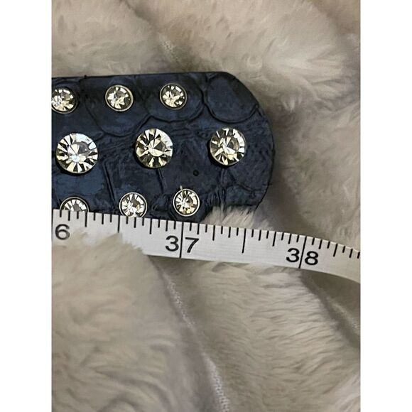 Savage rhinestone crystal bling patent vegan leather belt XL38-40 main image 7